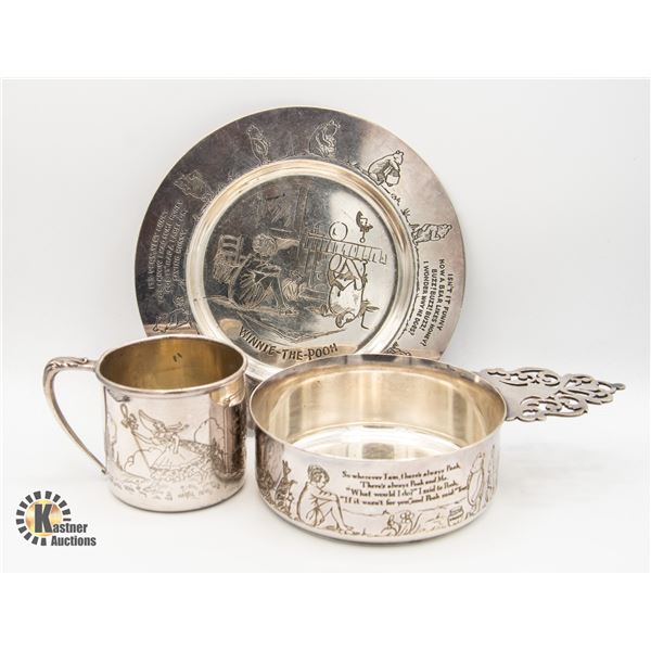 ANTIQUE WINNIE THE POO CHILDRENS BREAKFAST SET