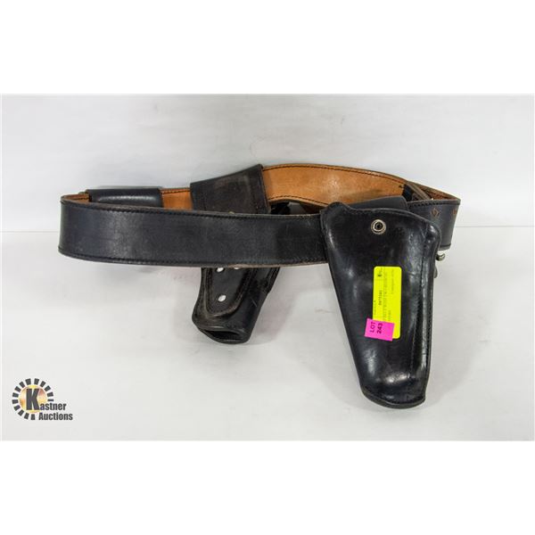 RCMP BELT WITH TWO BIANCHI HOLSTERS