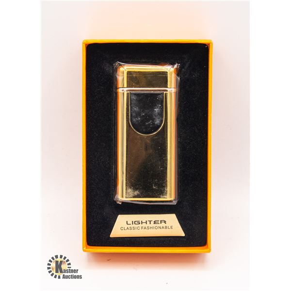 NEW GOLD-TONED USB TWIN FLAME PLASMA  ARC LIGHTER