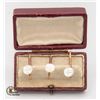 Image 1 : SET OF 3 ANTIQUE MOTHER OF PEARL CUFFLINKS IN AN