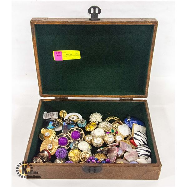 1960'S, 1970'S JEWELRY FULL BOX OF EARRINGS