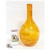 Image 1 : AMBER SWIRLED HAND-BLOWN ART