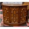 Image 1 : ANGLED HALF MOON WOODEN CABINET 34" X 12" X 28"