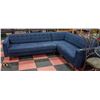 Image 2 : INDIGO BLUE FABRIC L-SHAPED SECTIONAL SOFA