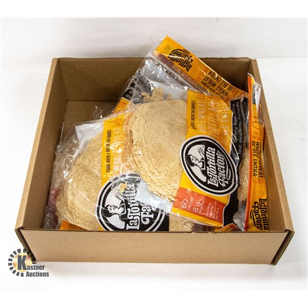 6 BAGS OF LATORTILLA FACTORY WHOLE WHEAT TORTILLA