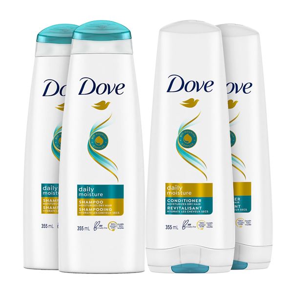 NEW FLAT OF 4 X 355ML DOVE SHAMPOO
