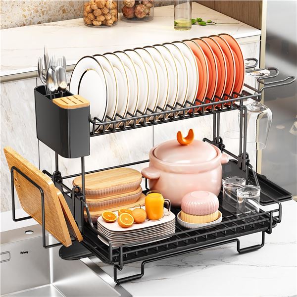 BRAND NEW OURCCRACKEY DISH DRYING RACK AND CUP