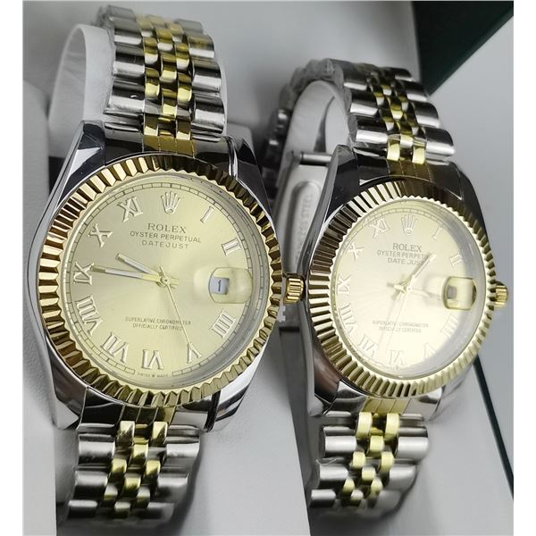 NEW REPLICA ROLEX "DATE JUST" COUPLES QUARTZ WATCH