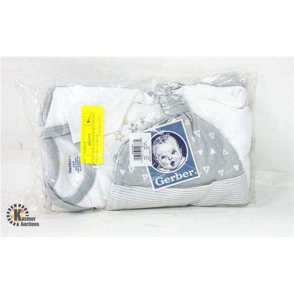 BRAND NEW GERBER BABY ONESIES 4 PIECE SET 3-6 MTHS