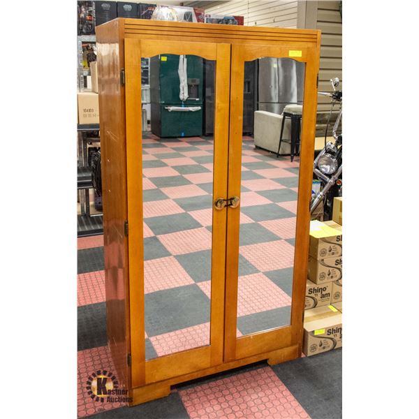 VINTAGE SOLID WOOD 2-DOOR WARDROBE