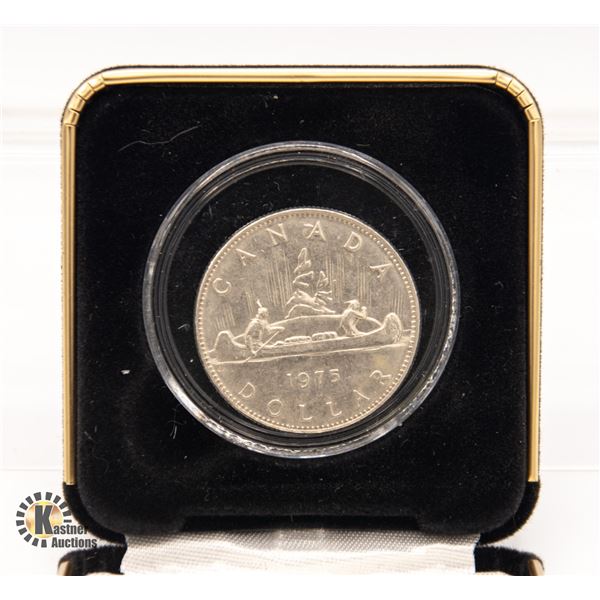 CANADIAN DOLLAR 1975 CANOE IN PRESENTATION CASE