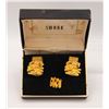 Image 1 : SWANK "GOLD" NUGGET CUFF LINKS AND TIE PIN IN