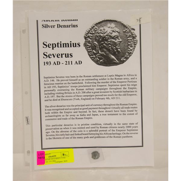 ANCIENT ROME DENARIUS 13TH CENTURY BC TO 3RD