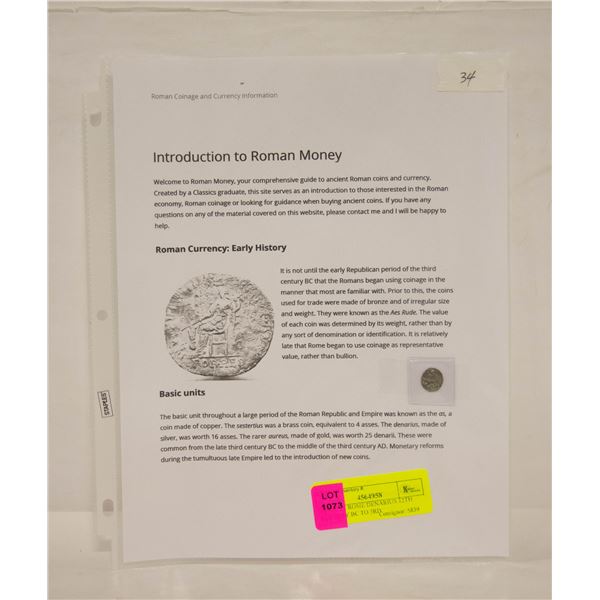 ANCIENT ROME DENARIUS 12TH CENTURY BC TO 3RD