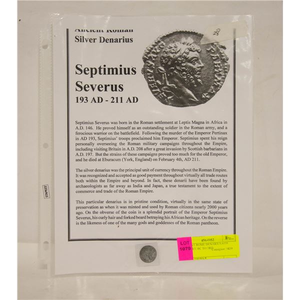 ANCIENT ROME DENARIUS 6TH CENTURY BC TO 3RD