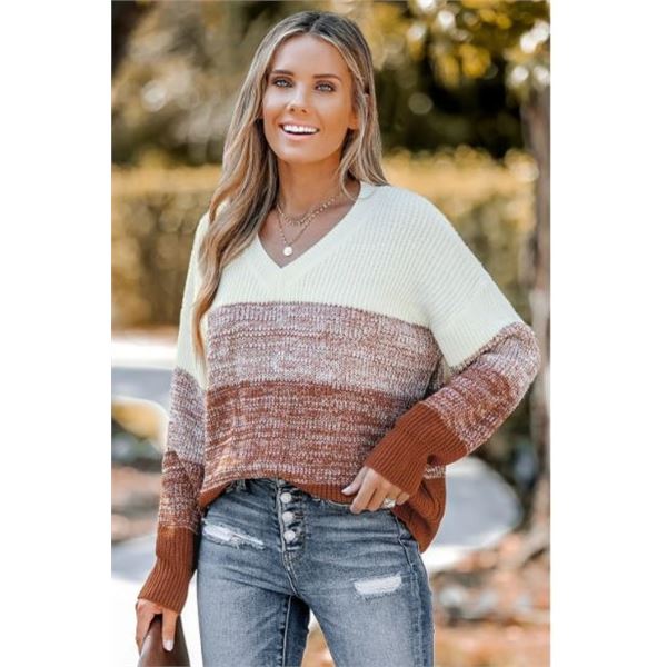 NEW CUPSHE WOMENS PULL OVER V NECK SWEATER SZ MED
