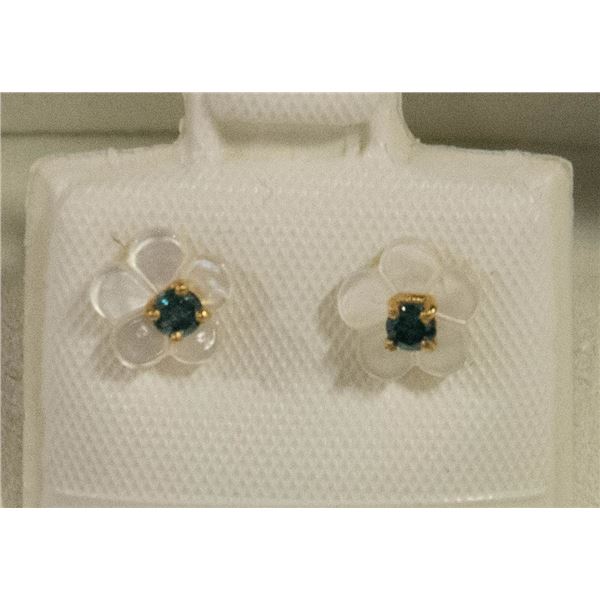 14K YELLOW GOLD DIAMOND EARRINGS APPRAISAL $750