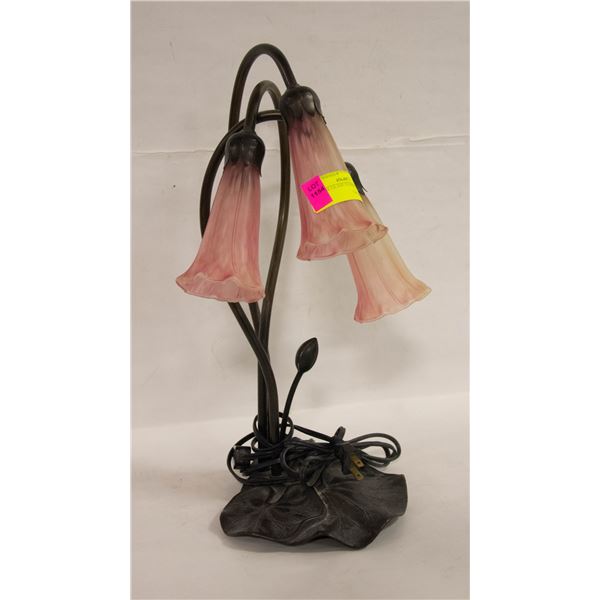 VINTAGE GLASS FLOWER LAMP