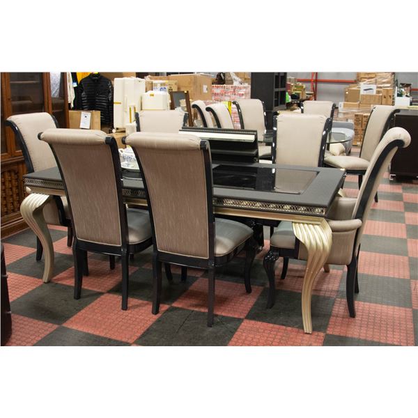 AICO HOLLYWOOD SWANK LEG DINING TABLE W. 6 CHAIRS