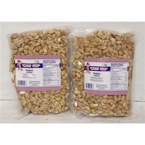 2 - 1 KG BAGS OF NUTTY CLUB PEANUTS