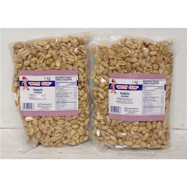 2 - 1 KG BAGS OF NUTTY CLUB PEANUTS