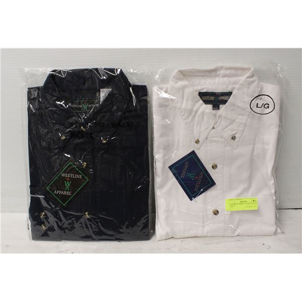 NEW MEN'S SHIRTS 1WHITE 1NAVY SIZE L