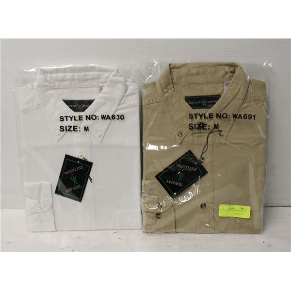 NEW MEN'S SHIRTS 1WHITE 1TAN SIZE M