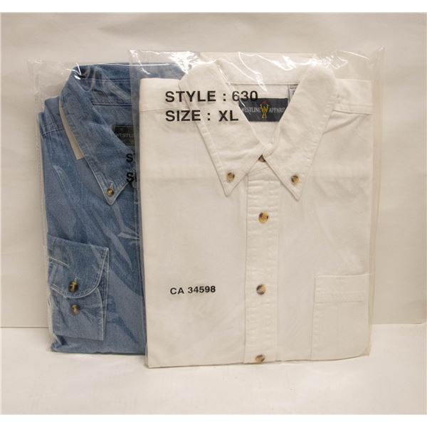 NEW MEN'S SHIRTS 1DENIM 1WHITE SIZE XL