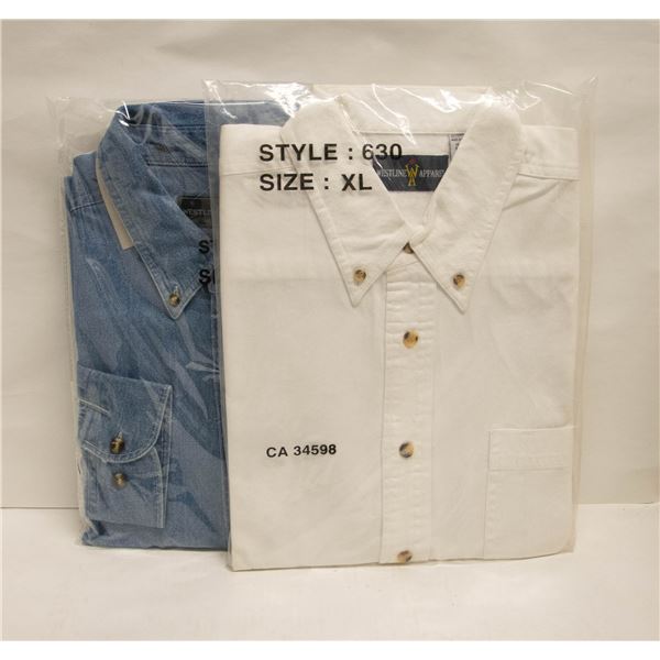 NEW MEN'S SHIRTS 1DENIM 1WHITE SIZE XL
