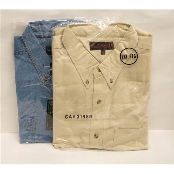 NEW MEN'S SHIRTS 1DENIM 1NATURAL SIZE 2XL