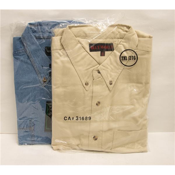 NEW MEN'S SHIRTS 1DENIM 1NATURAL SIZE 2XL