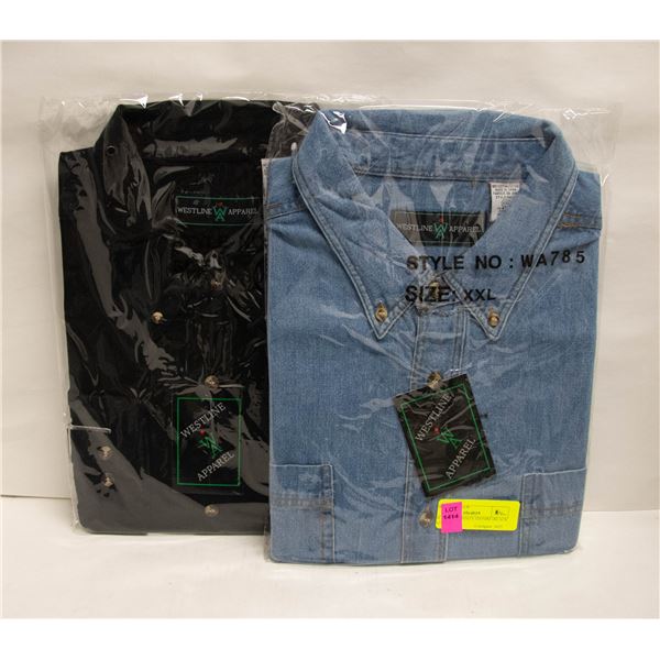 NEW MEN'S SHIRTS 1DENIM 1BLACK SIZE 2XL