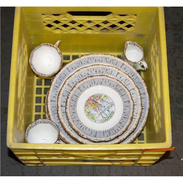 SET OF ROYAL ALBERT SILVER BIRCH BONE CHINA