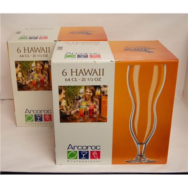 12 NEW HAWAII 21.5 OZ GLASSES