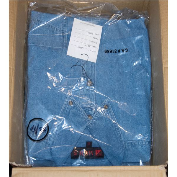 NEW MEN'S SHIRTS CASE OF 9 DENIM SIZE XS