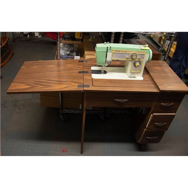 MORSE DELUXE ZIGZAG SEWING MACHINE IN TABLE