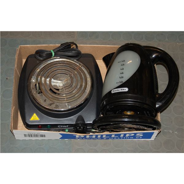 SINGLE COUNTERTOP BURNER PLUS ELECTRIC KETTLE