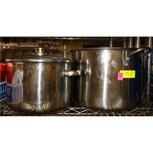 LARGE AND MEDIUM STAINLESS STOCK POTS
