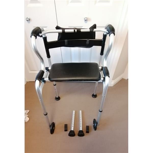 UNUSED FOLDABLE WALKER ASSEMBLED NO BOX