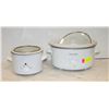 Image 1 : 2 WHITE CROCK POTS REGULAR AND SMALLER SIZE