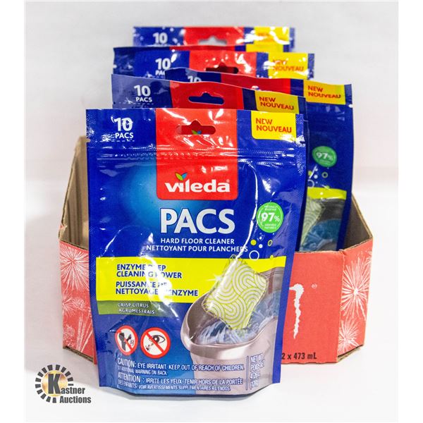 NEW VILEDA 6 PACS OF 10 HARDWOOD FLOOR