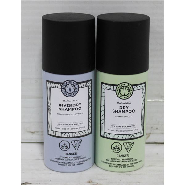 2 NEW BOTTLES MARIA NILA INVISIDRY SHAMPOO + DRY