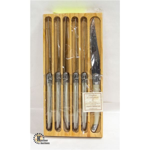 LAGUIOLE KNIVES INOX-TREMPE 6 PC SET (UNUSED)