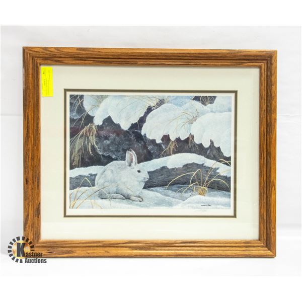VINTAGE 1989 FRAMED LITHOGRAPH ARTIST