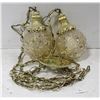 Image 1 : PAIR OF VINTAGE CAST BLOWN HANGING FIXTURES