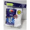 Image 1 : WHITE CREW SOCKS 6-12 SIZE 6-PACK FRUIT OF