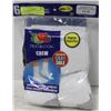 Image 1 : WHITE CREW SOCKS 12-16 SIZE 6-PACK FRUIT OF