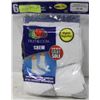 Image 1 : WHITE CREW SOCKS 12-16 SIZE 6-PACK FRUIT OF