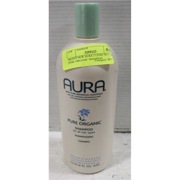 BRAND NEW AURA 1 LITRE BOTTLE PURE ORGANIC SHAMPOO