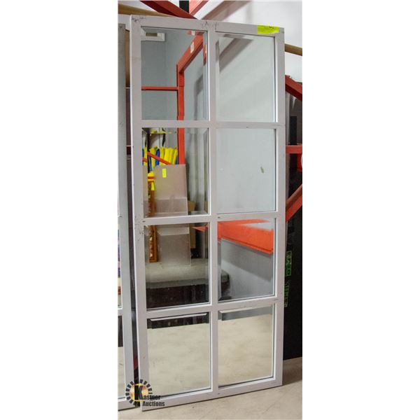 WHITE FRAMED 8-PANEL WALL HANG MIRROR